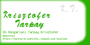 krisztofer tarpay business card